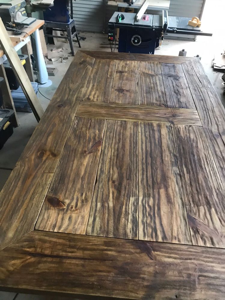 Top with a rustic finish