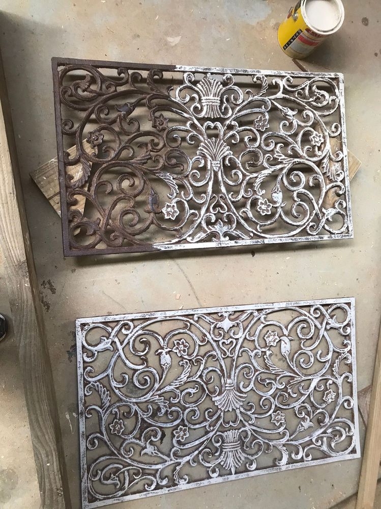 Firstly, paint the wrought iron mats