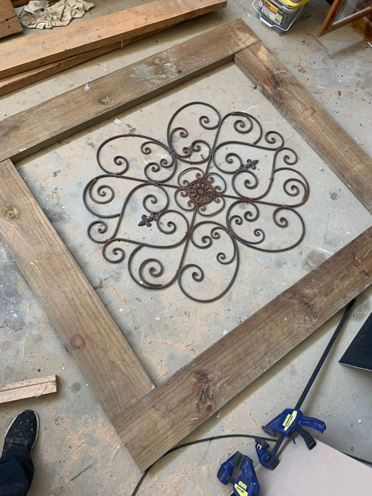 Placing the wrought iron feature