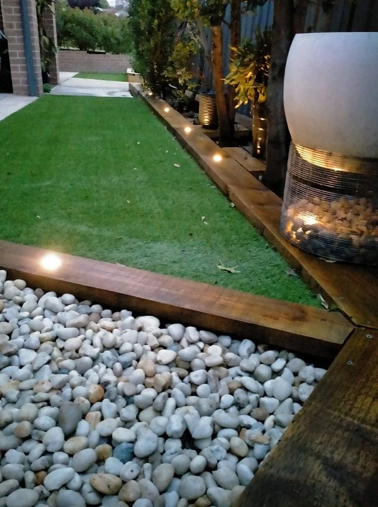 Artificial grass pebbles job done