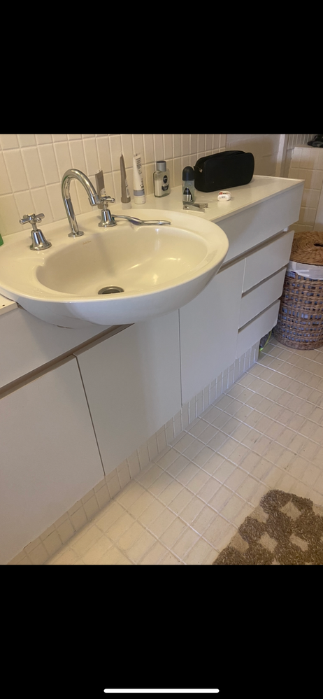 sink/basin is built up on step