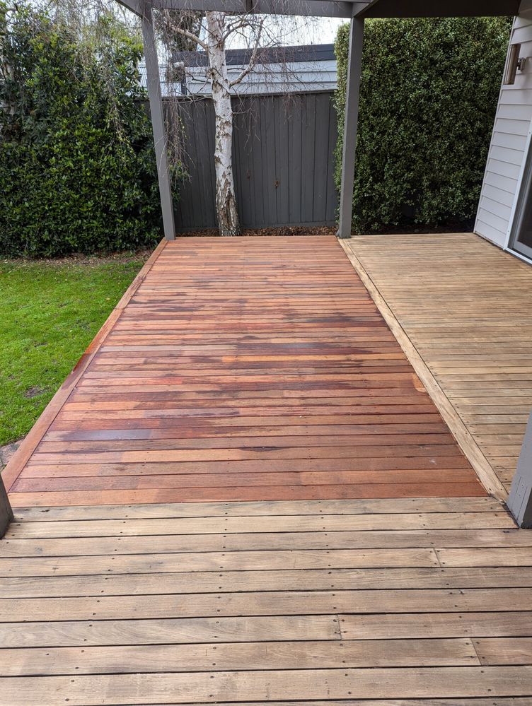 New deck and sanded old deck