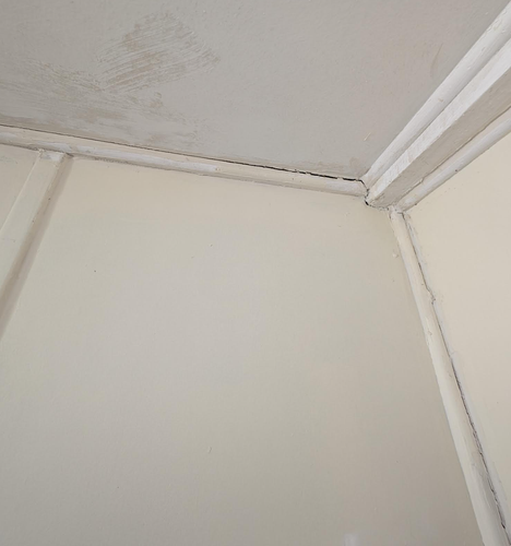 Gap between ceiling and skirting