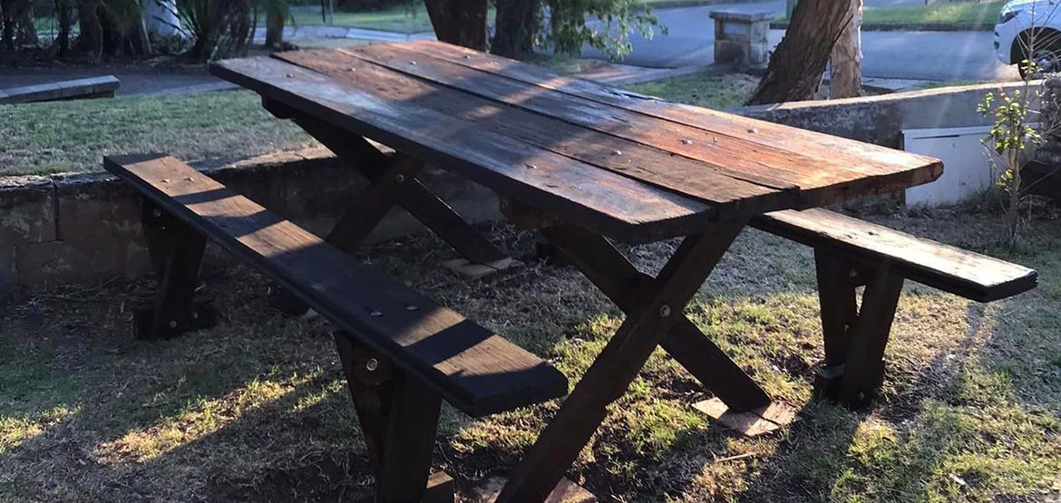 7. Outdoor picnic table using recycled timber.jpeg