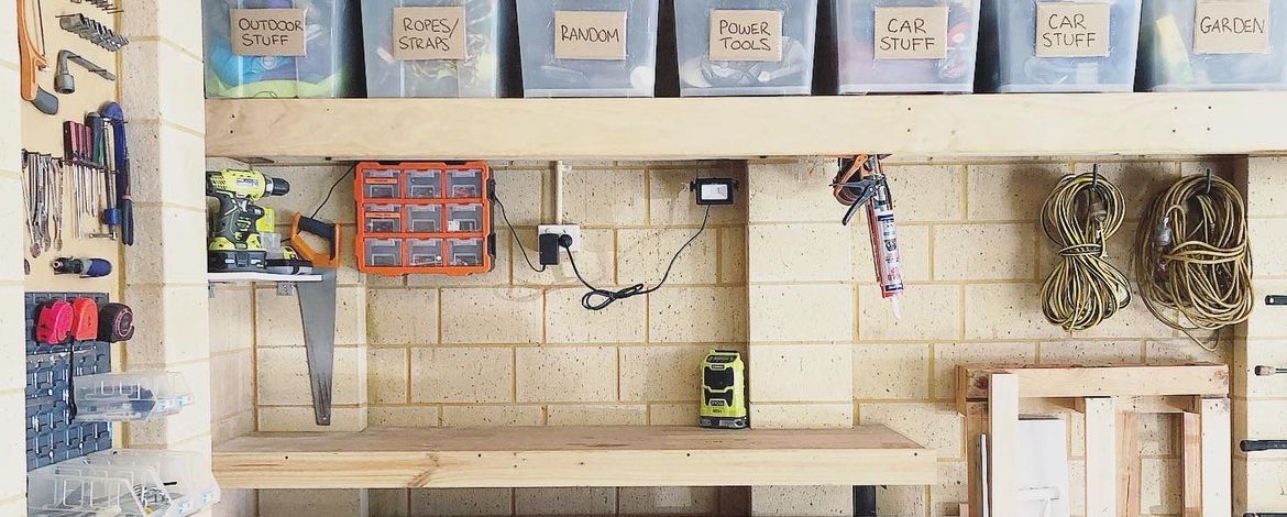 Garage workbench and shelves.jpeg