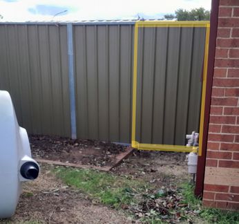 No bigger then yellow area as Rainwater tank comes to bricked area