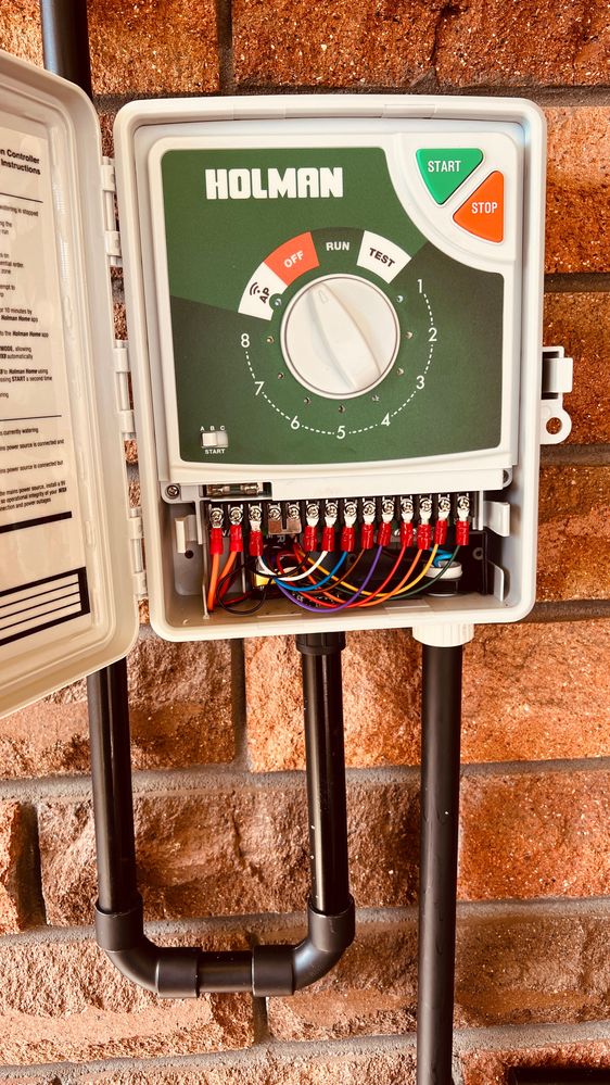 Holman WX8 controller wired with 8 solenoids and a master