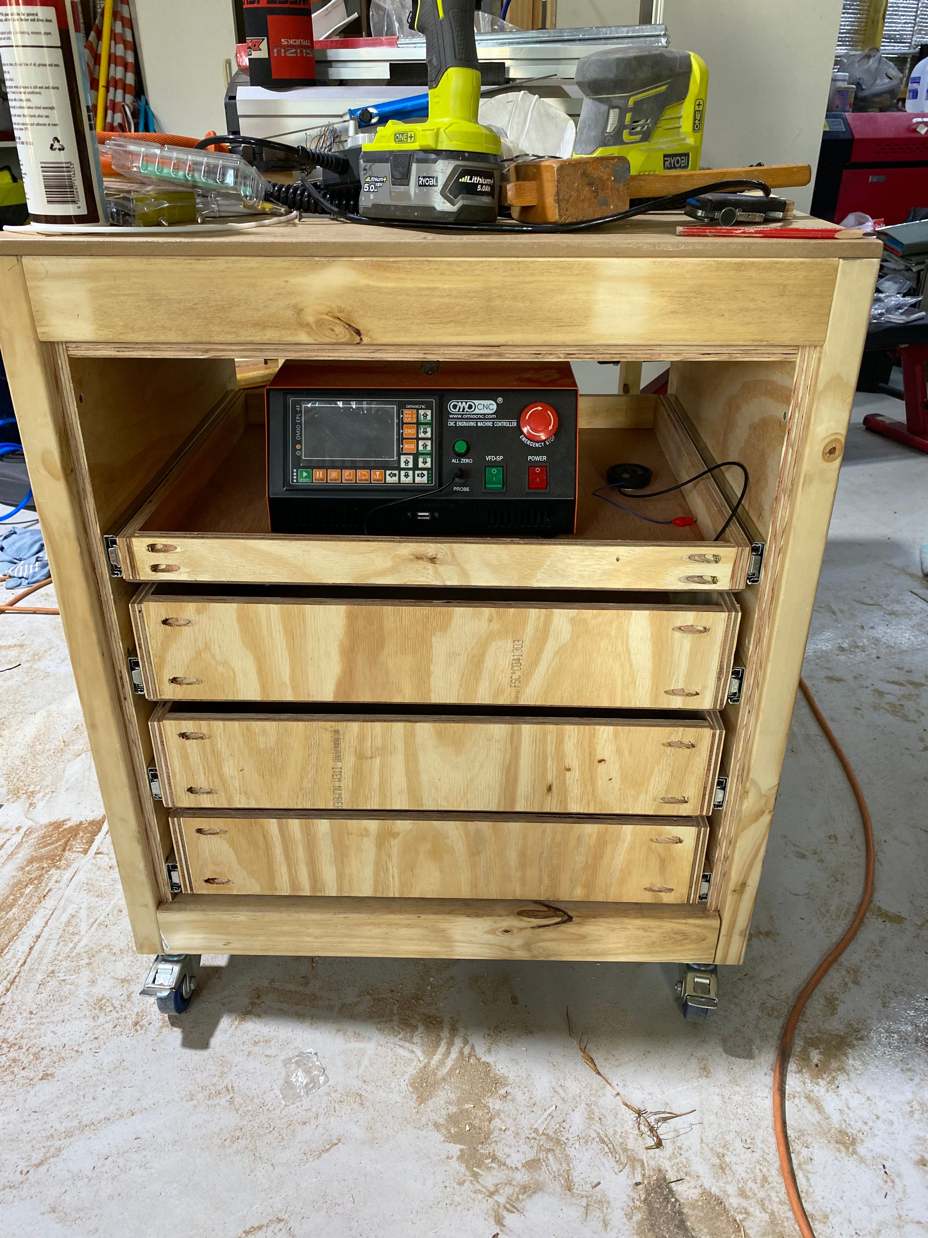 Mobile CNC router workbench with drawers Bunnings community