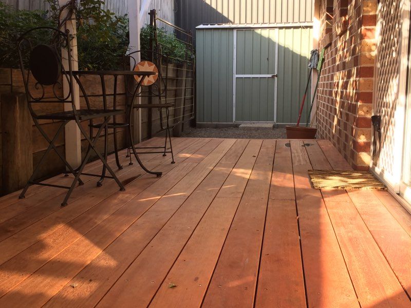 merbau decking over concrete slab bunnings workshop