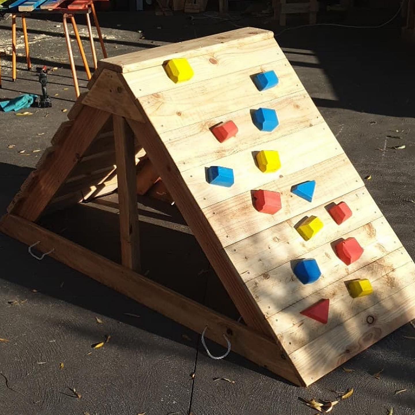 Diy wooden sale climbing frame