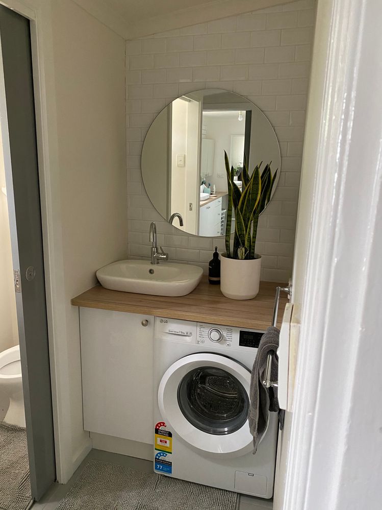 Combined laundry and guest bathroom