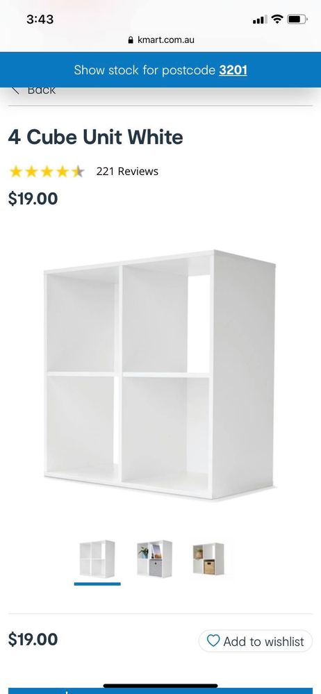 Kmart cube clearance shelf