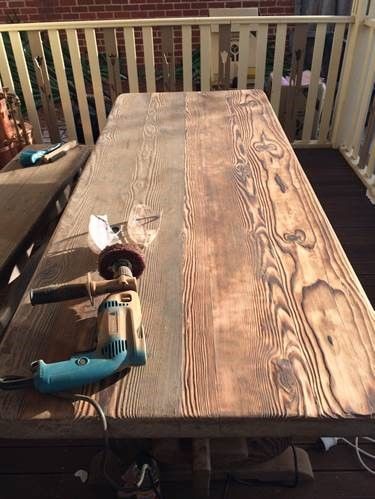 Eric is currently restoring this outdoor table.