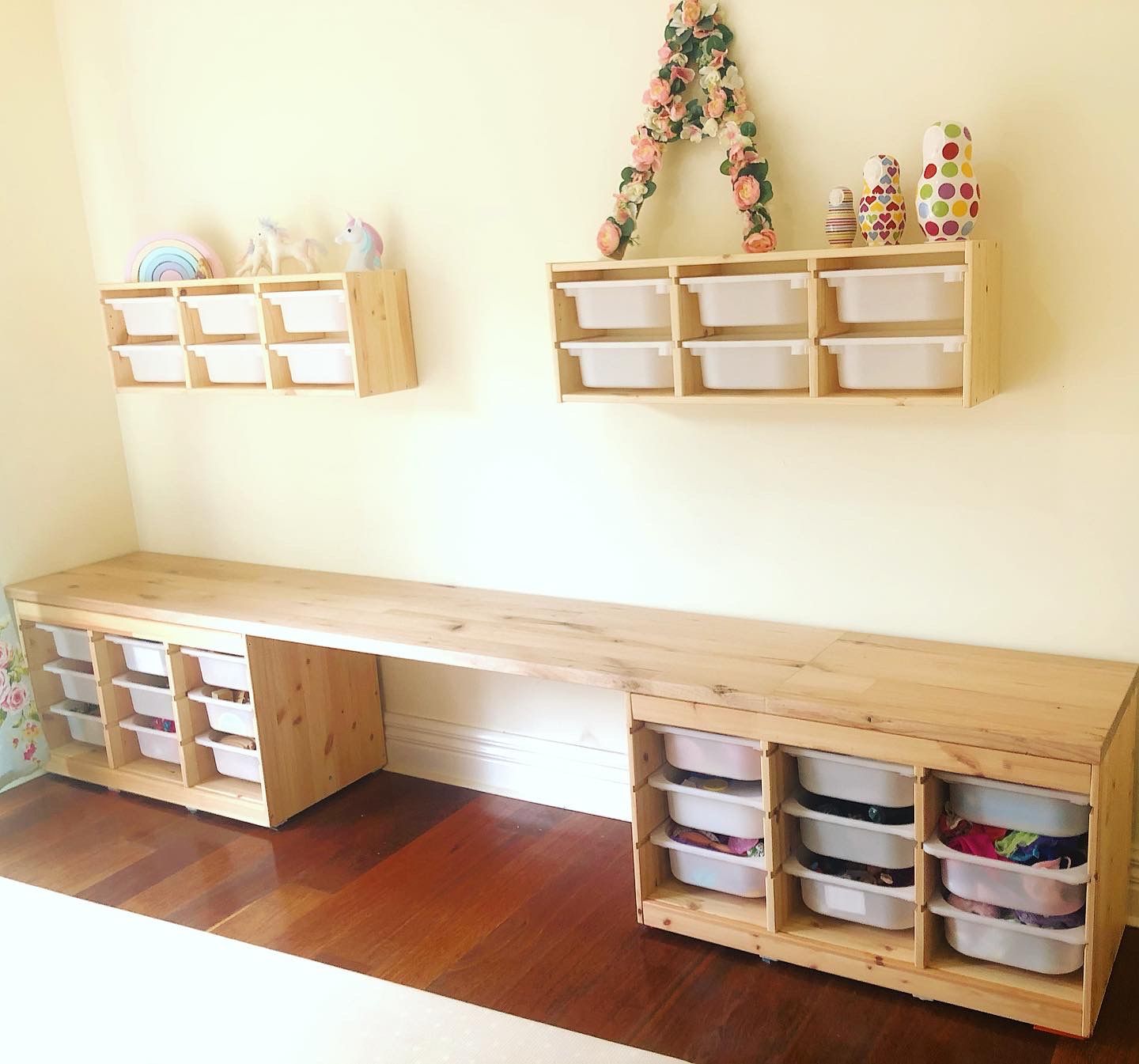 Long desktops over storage drawers | Bunnings Workshop community