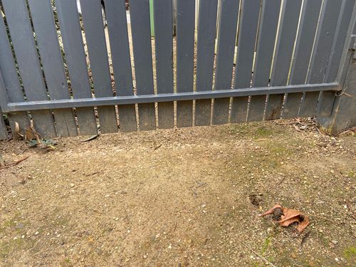 Dog getting under outlet fence