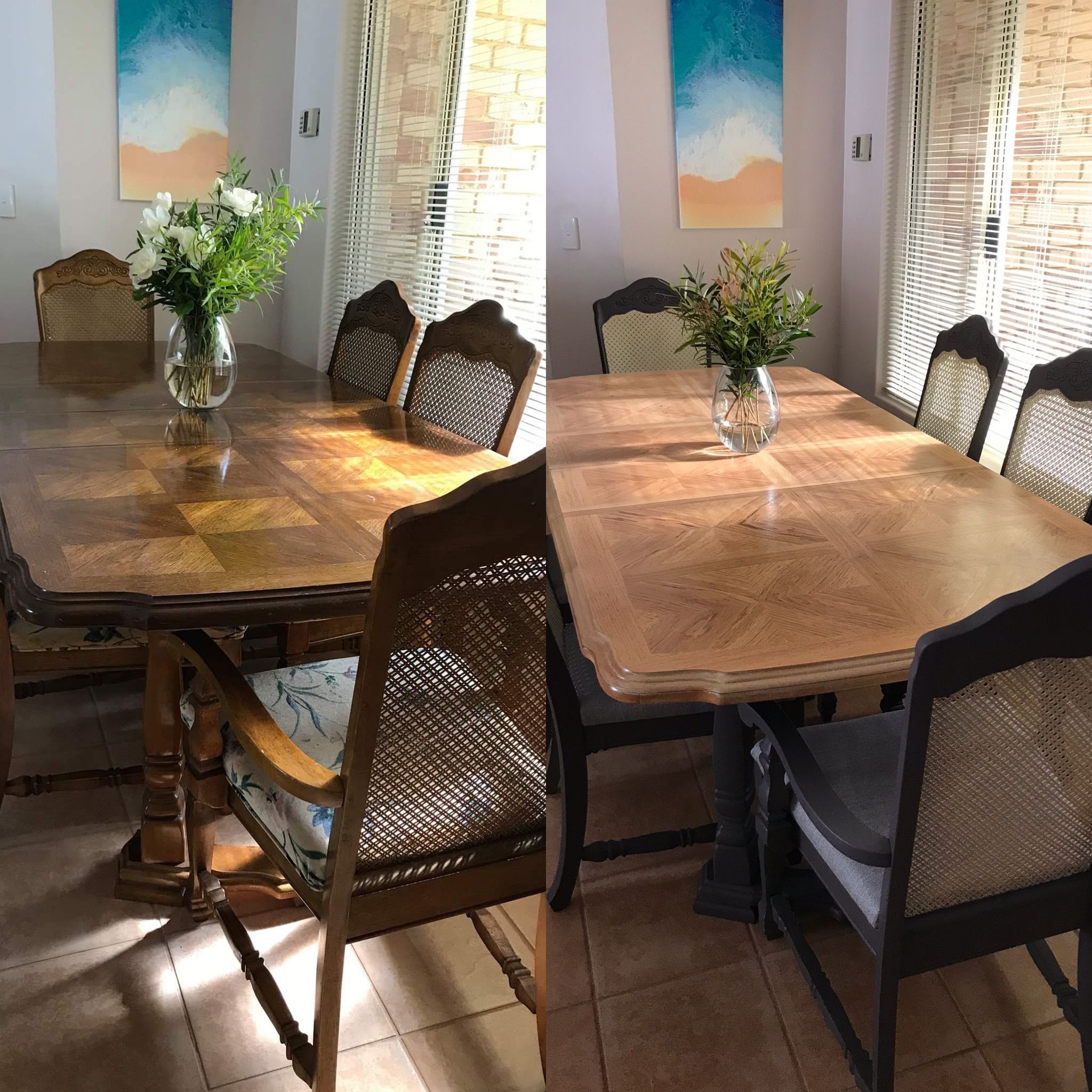 Upcycled dining discount table and chairs