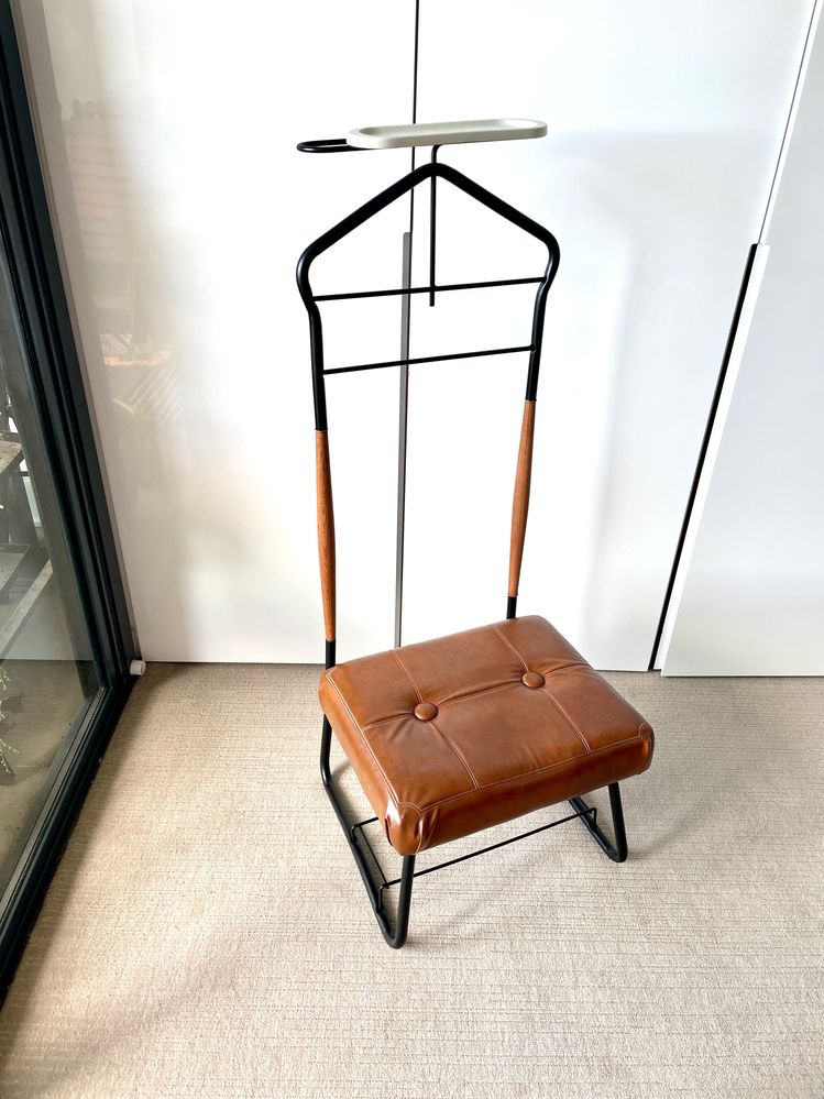 Vintage valet deals stand with seat