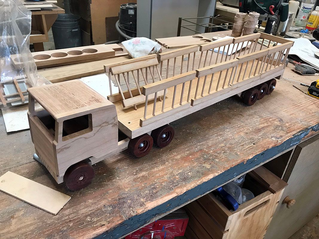 Wooden store mack truck