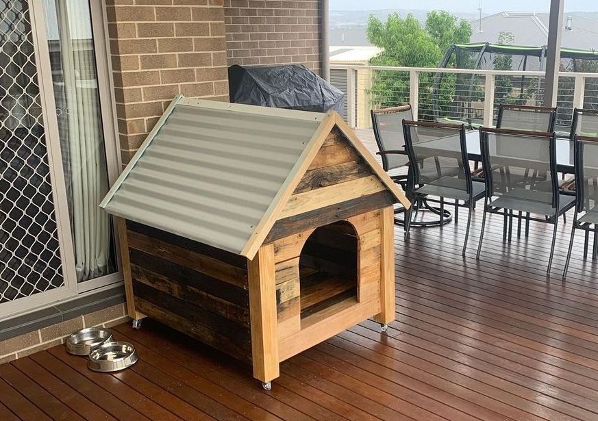 Recycled pallet timber dog kennel Bunnings Workshop community