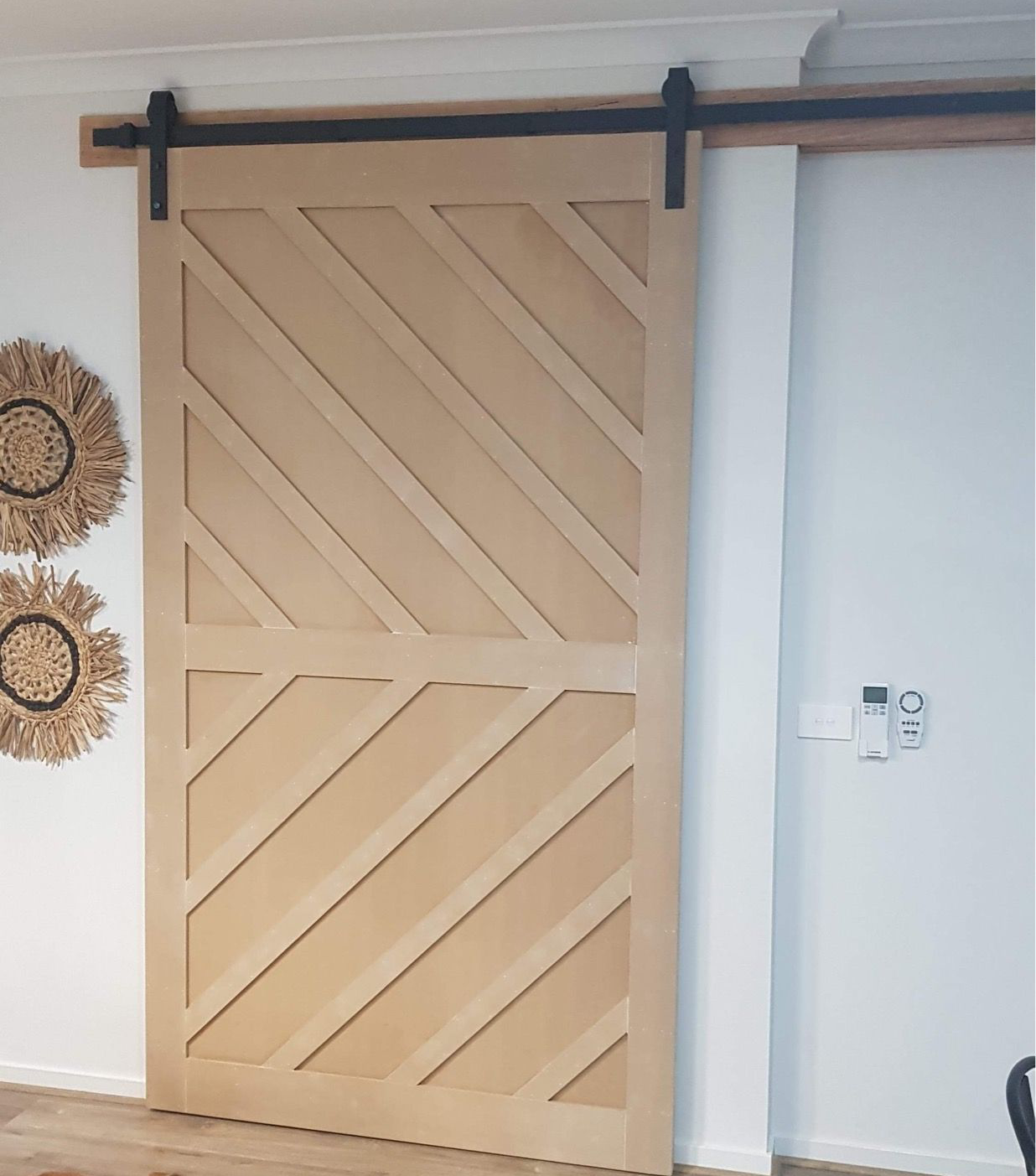 MDF barn door with diagonal pattern Bunnings community