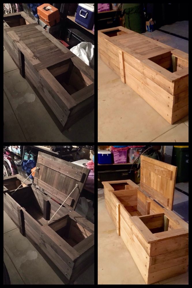 Pallet bench seat with storage Bunnings Workshop community