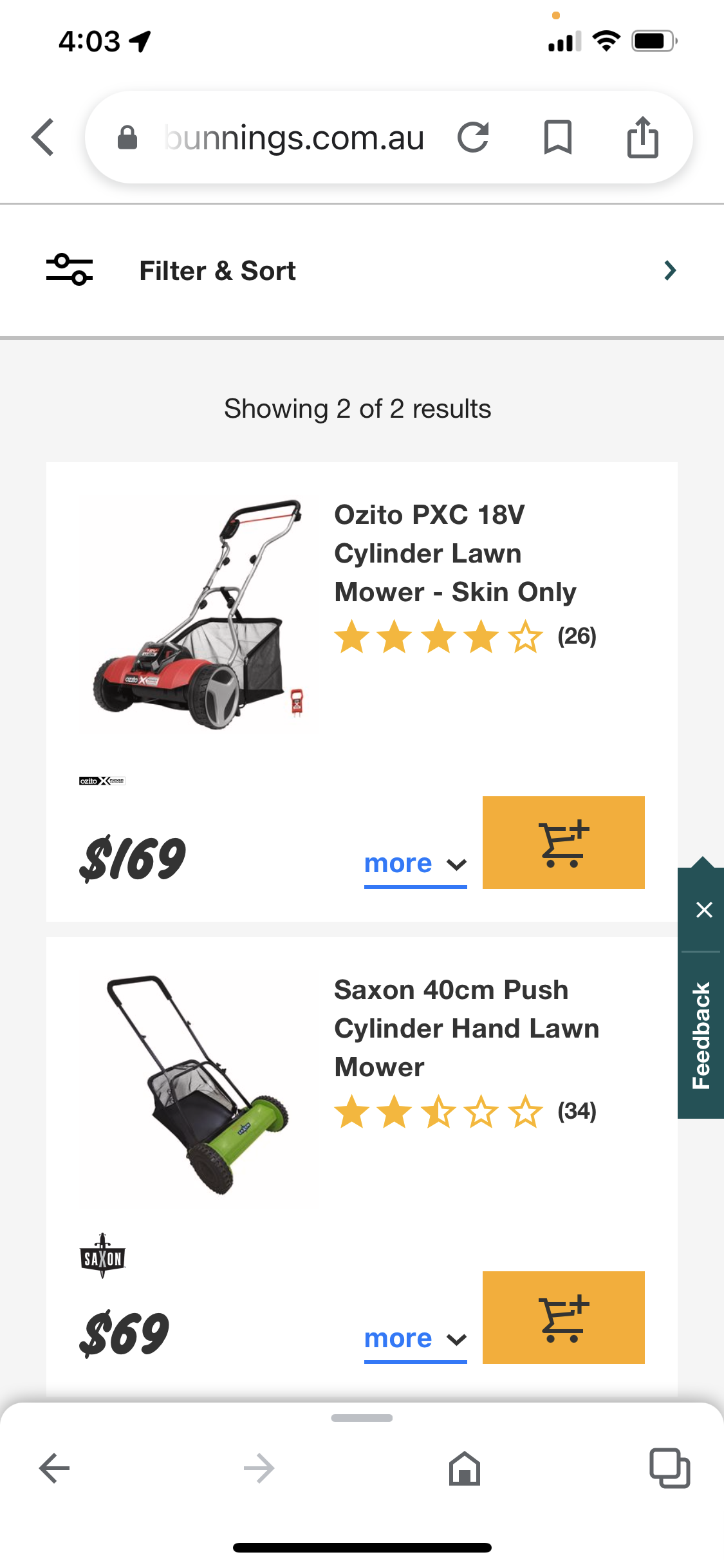 Bunnings best sale manual mower