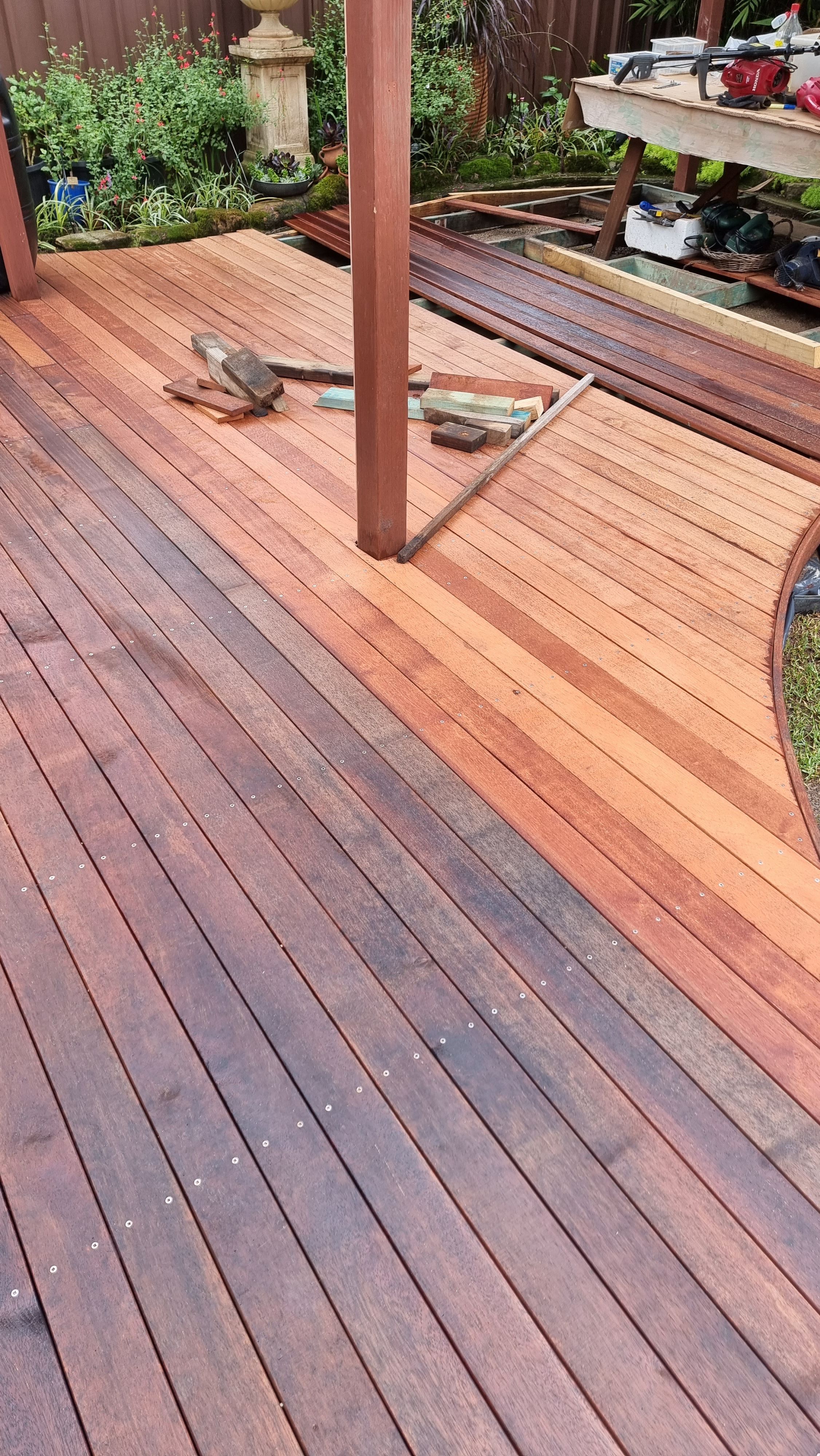 How to clean new Merbau decking boards? Bunnings community