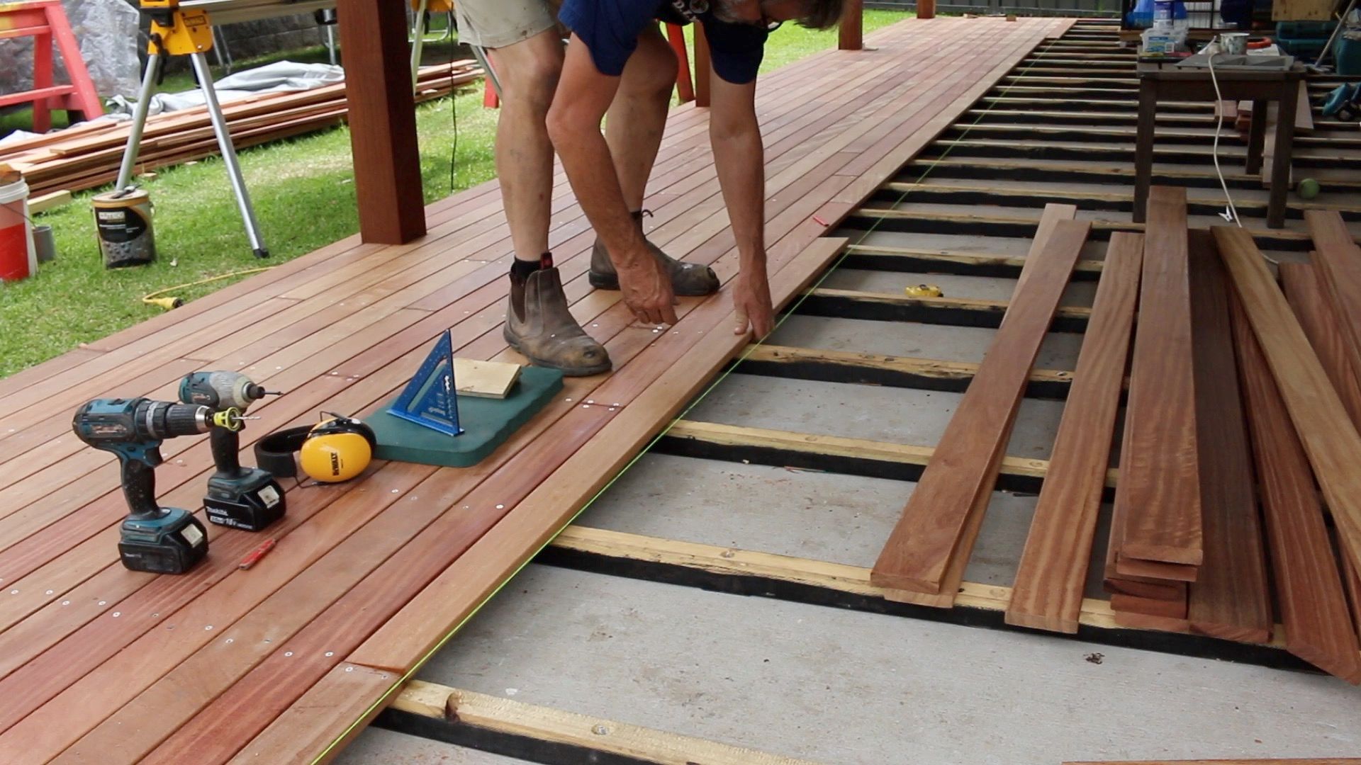 Low-level Hardwood Deck Over Concrete 