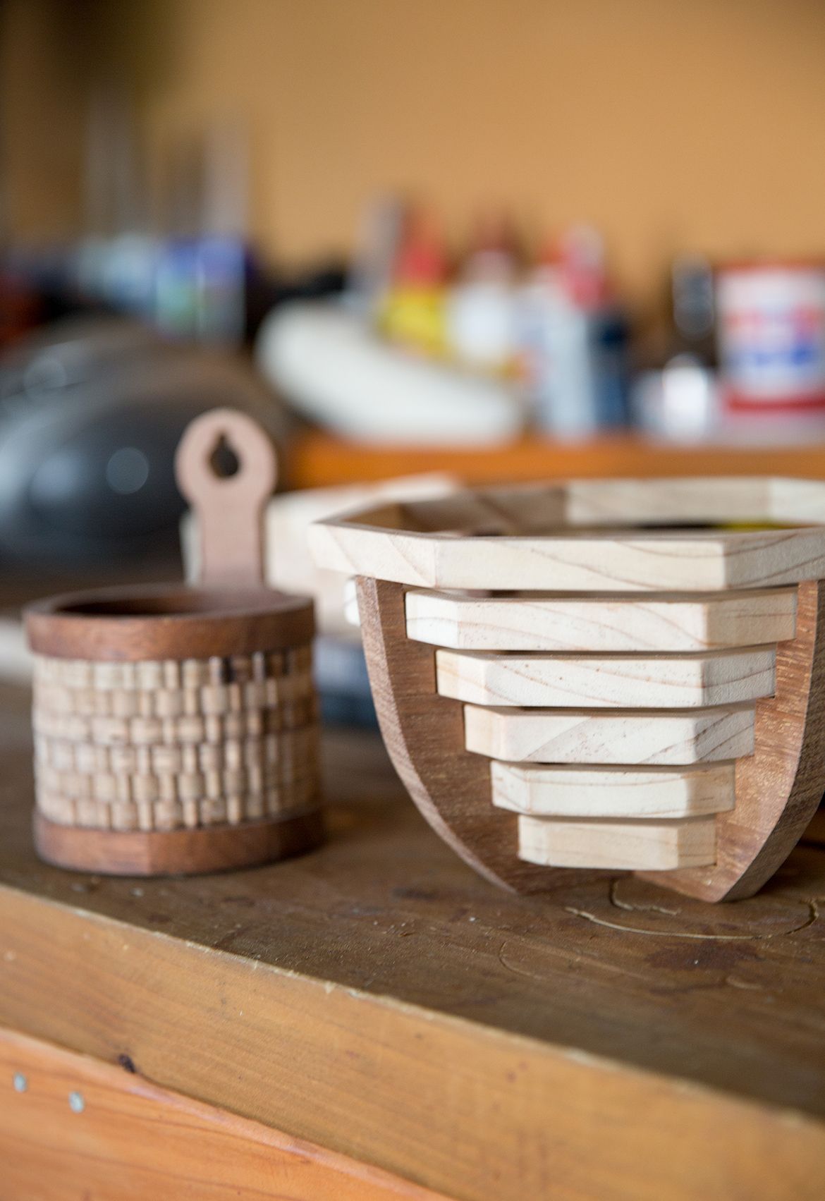 wooden basket made using scroll saw bunnings workshop