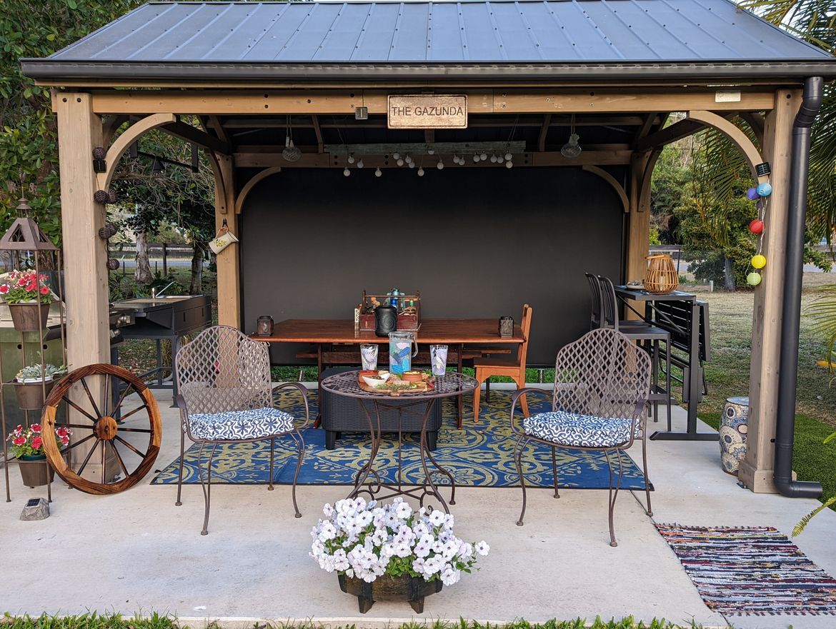 Timber gazebo with folding bar table Bunnings Workshop community