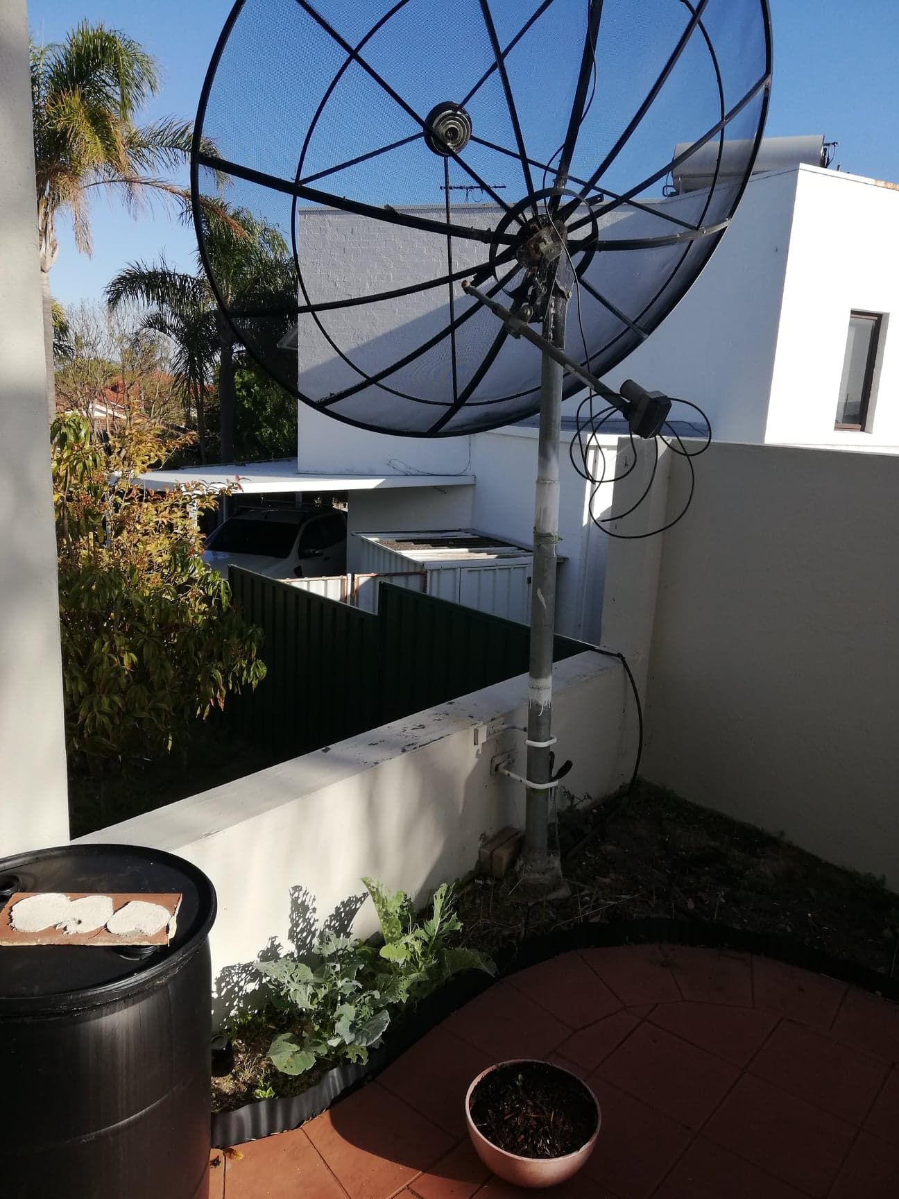 Satellite dish shop wind protection