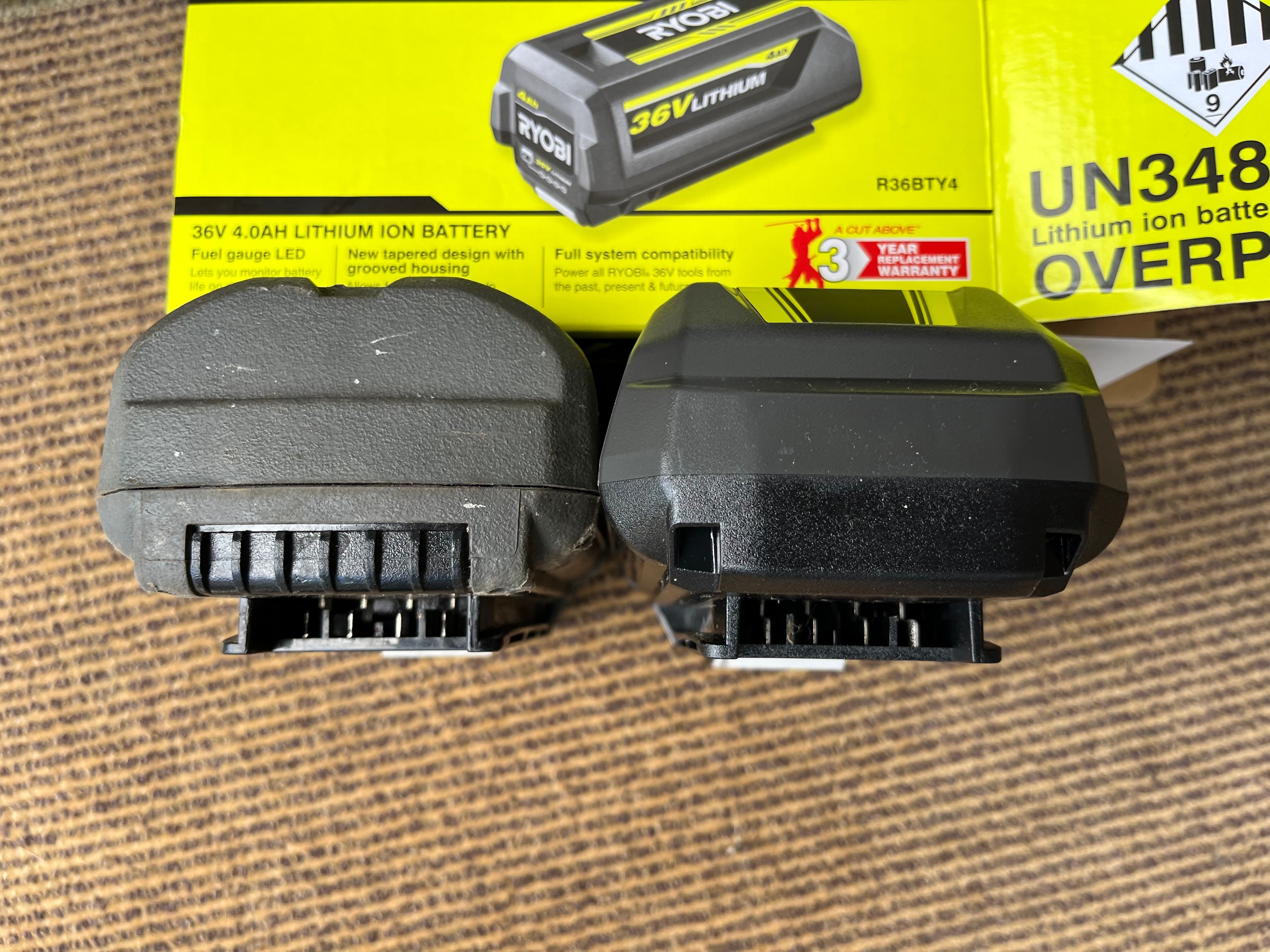 Ryobi 36v 2.6 ah battery and charger kit hot sale