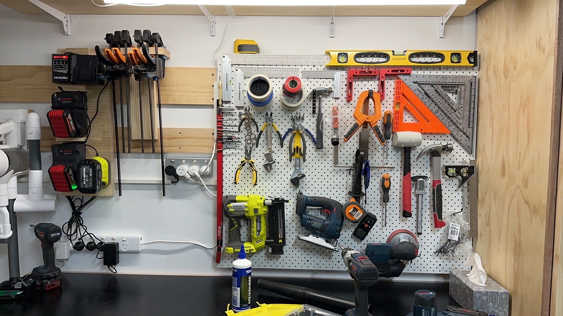 Workbench and cabinet in man cave | Bunnings Workshop community