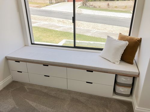 Custom window seat clearance bench