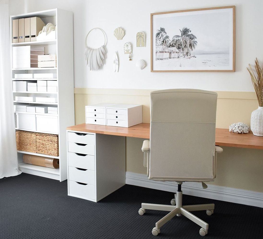 Home office desk with hardwood timber pa