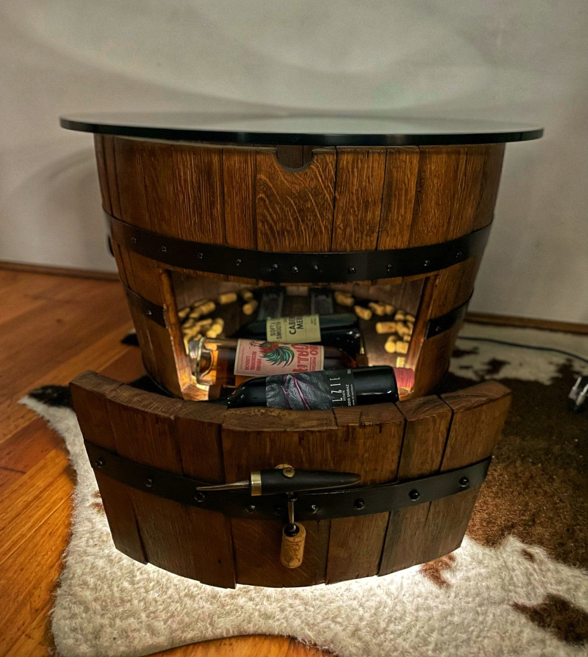 Wine Barrel Coffee Table With Built In D Bunnings Workshop Community   61578i7E017F8A09534DBE