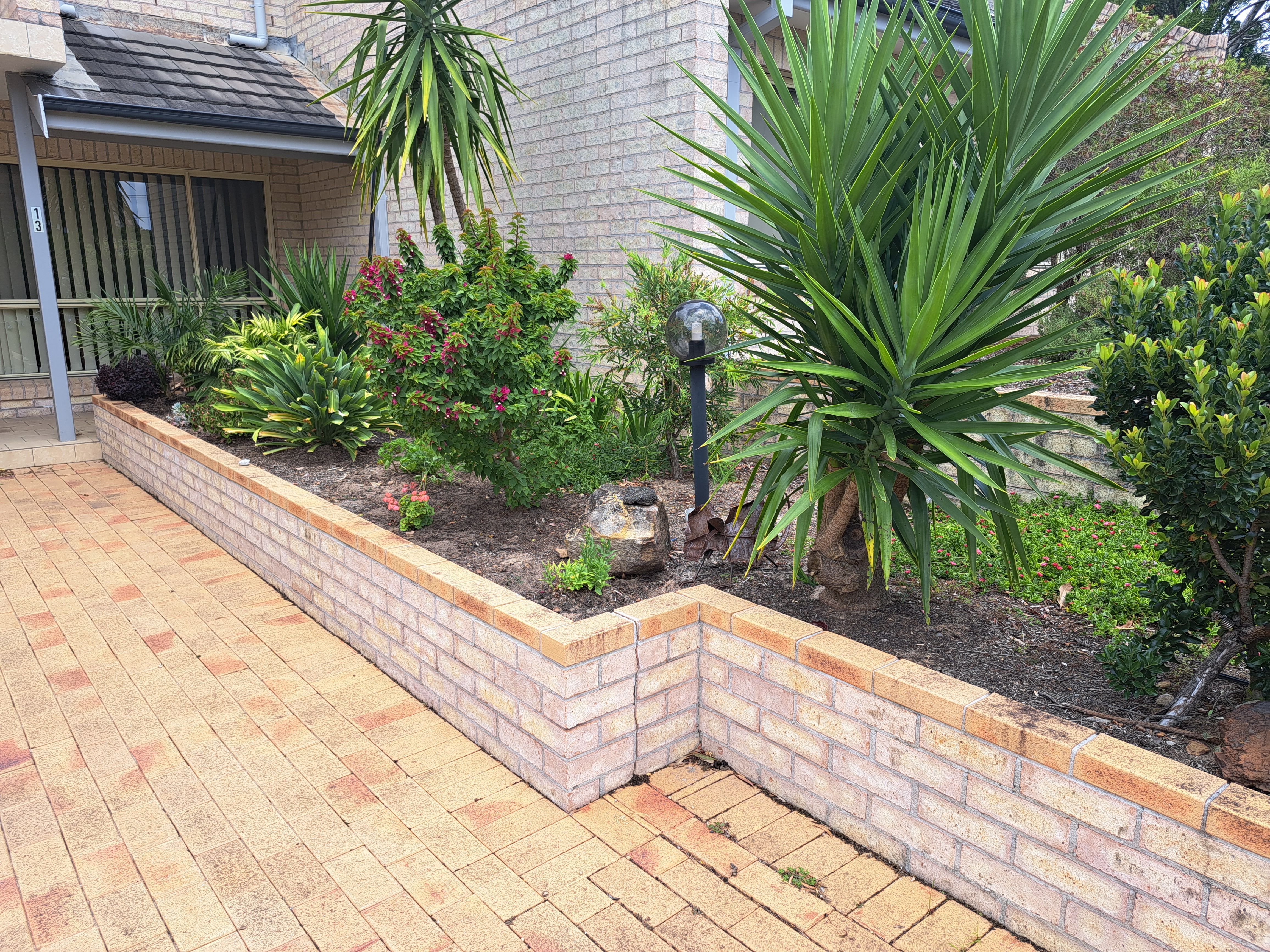 Brick garden shops retaining wall