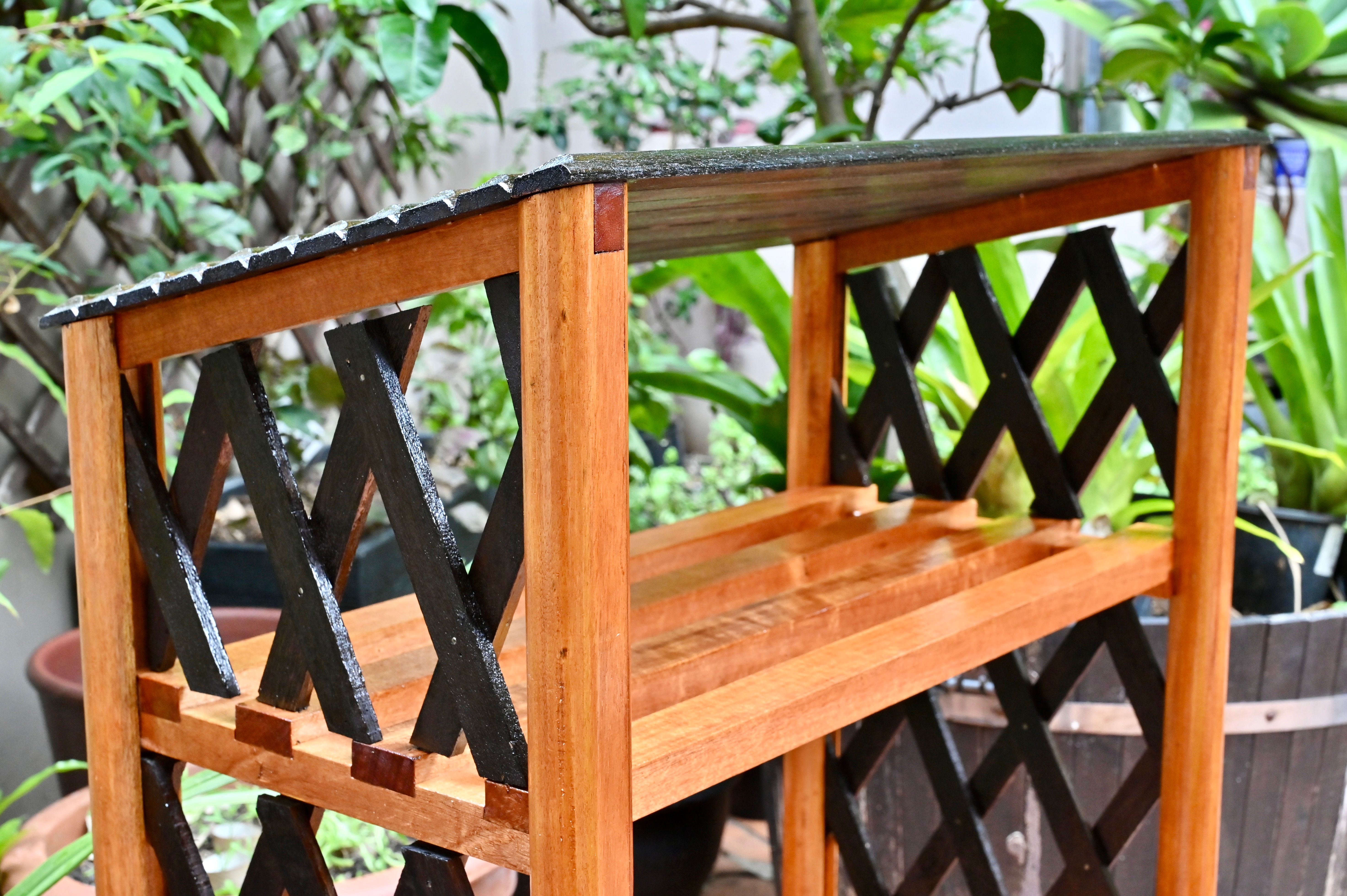 Recycled firewood storage rack Bunnings Workshop community