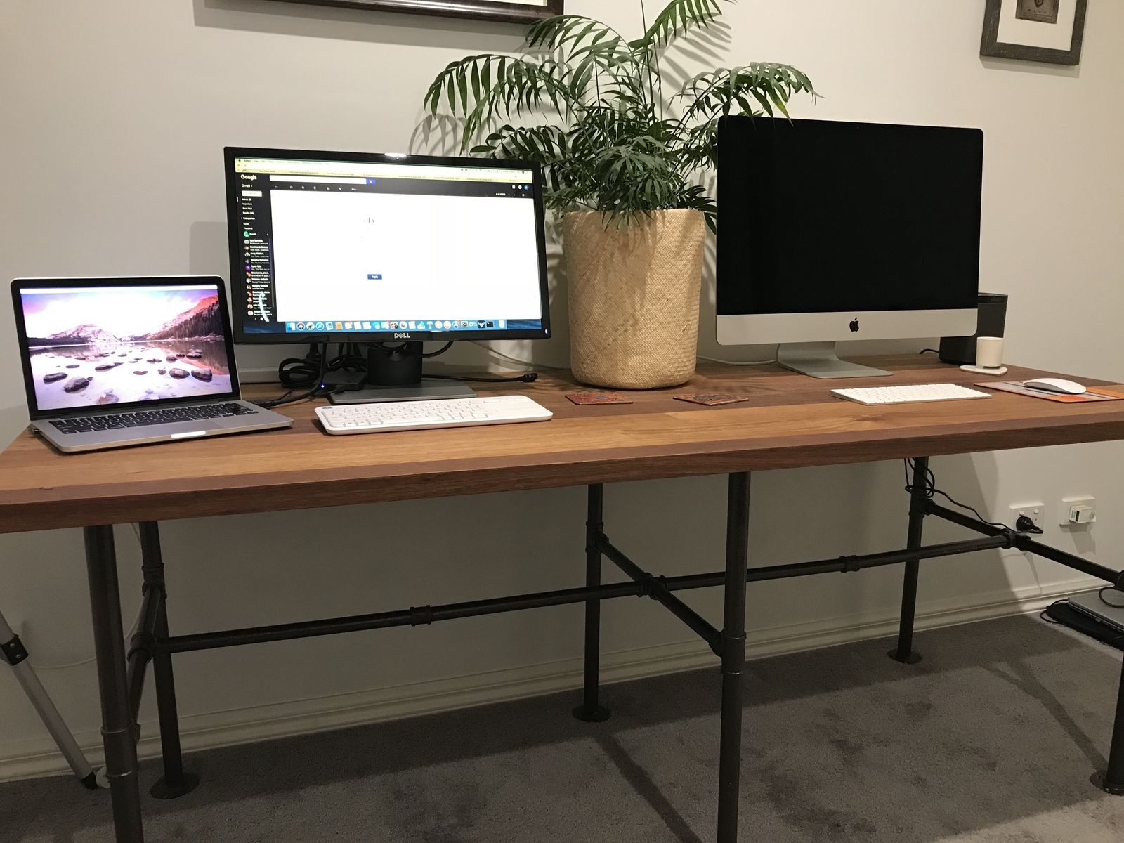 Industrial-style desk using galvanised p... | Bunnings Workshop community