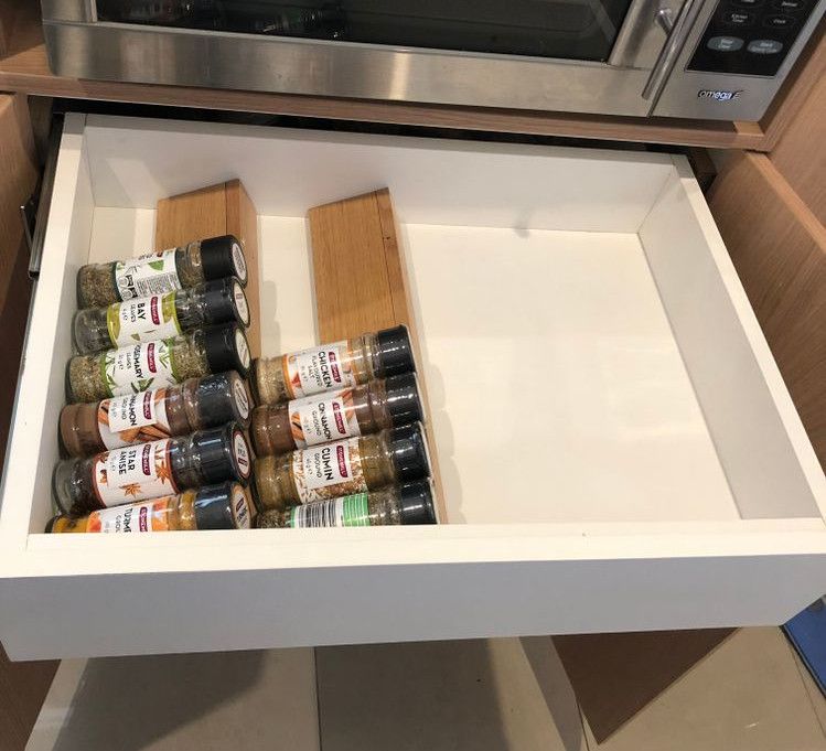 Spice jar drawer organisation Bunnings Workshop community