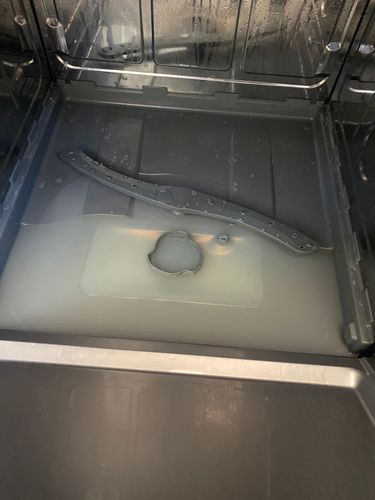 Water in bottom store of miele dishwasher