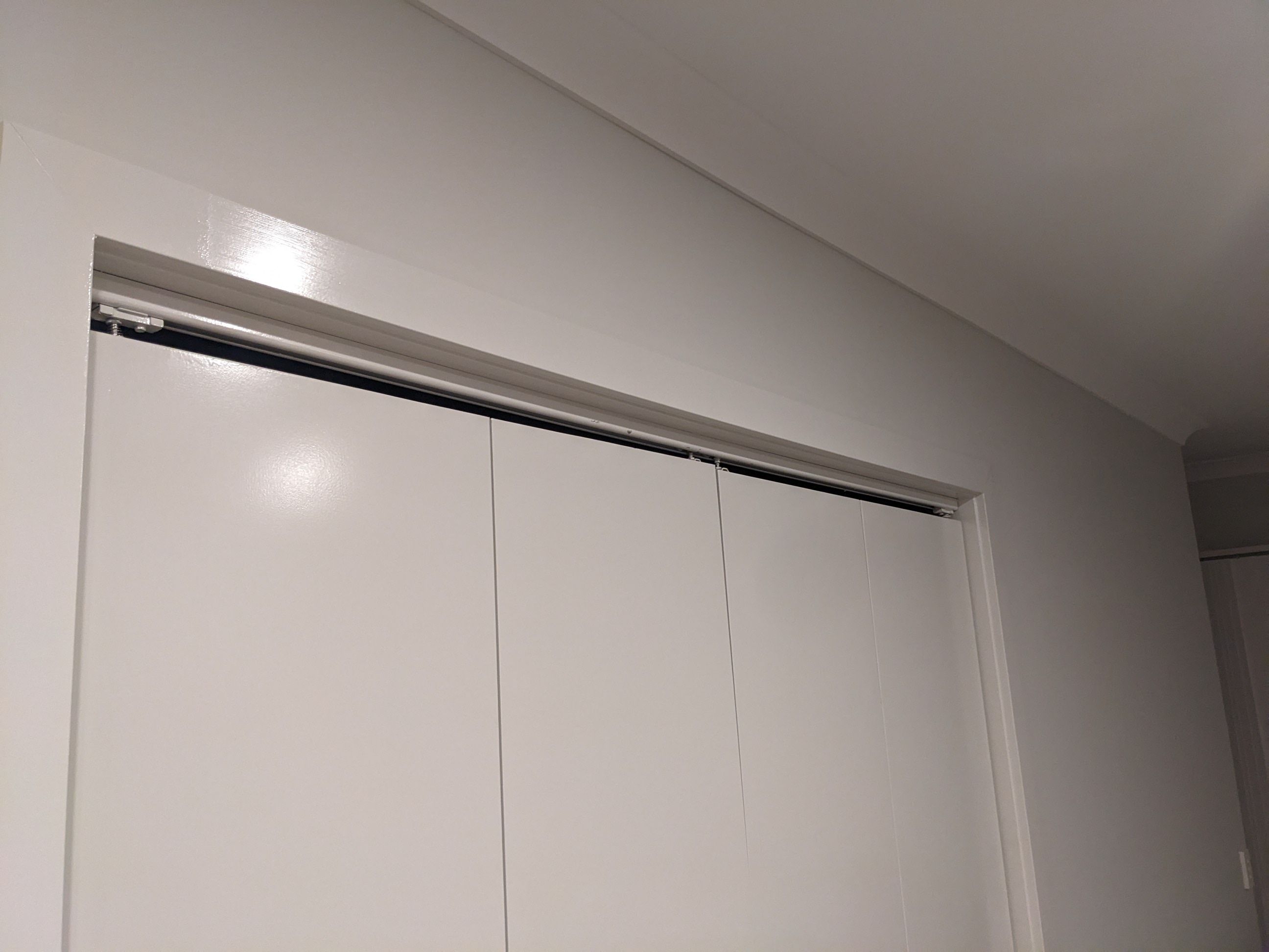 How to hide gap at top of bifold door Bunnings Workshop community