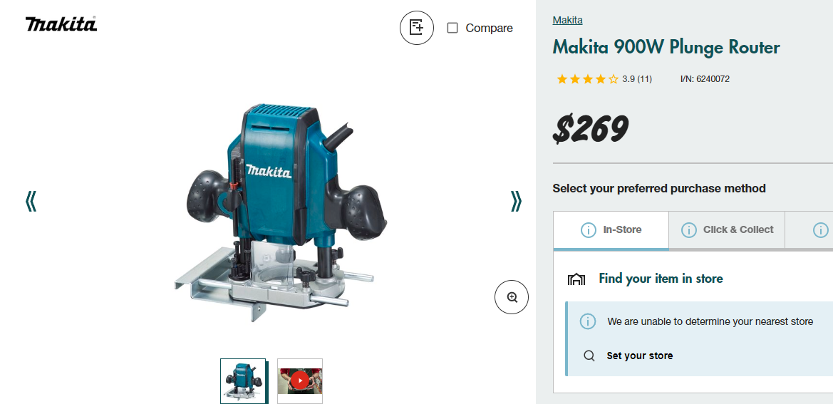 Makita plunge best sale router bunnings