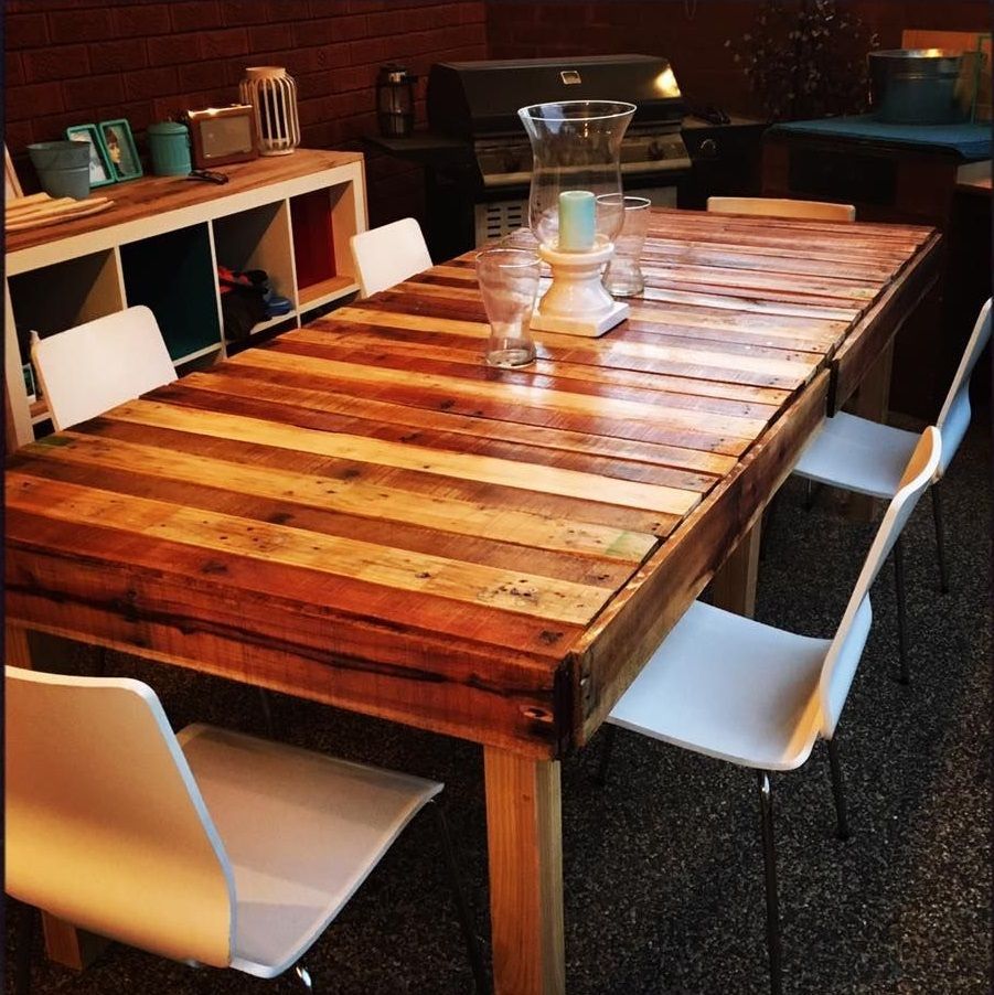 Dining table made using four pallets