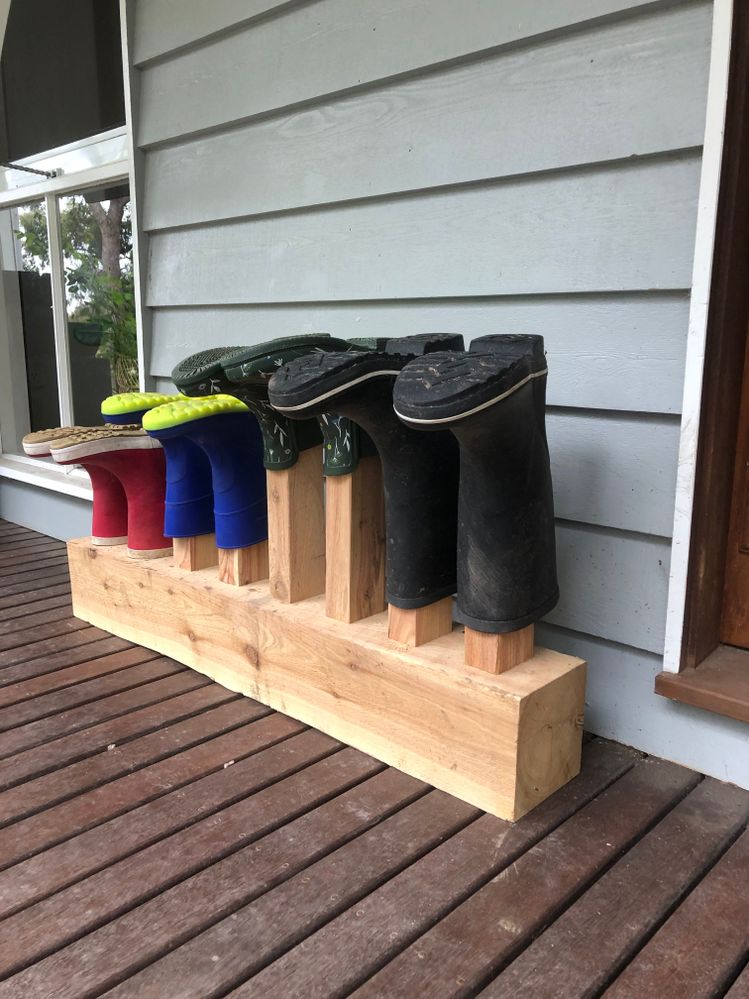 Welly boot rack | Bunnings Workshop community