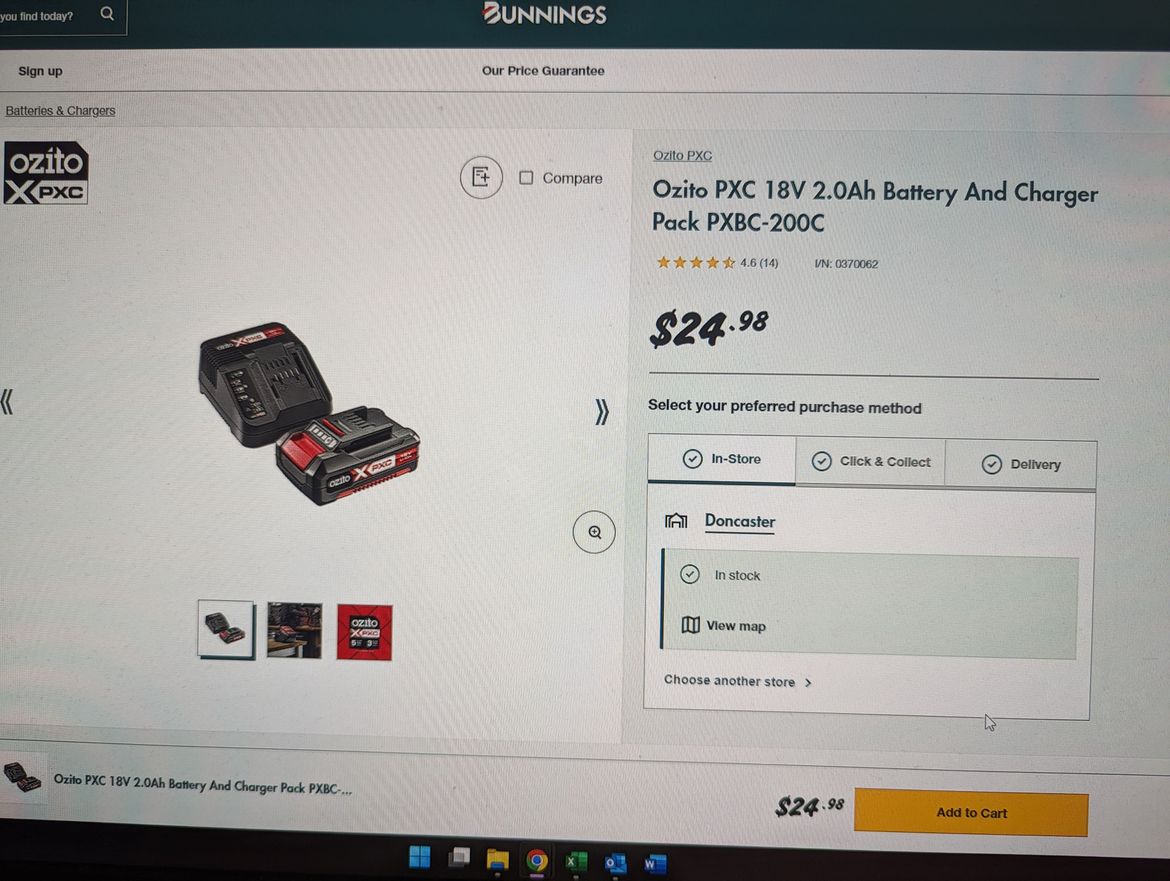 Bunnings ozito online battery