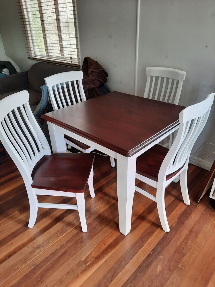 Upcycled dining table and chairs hot sale