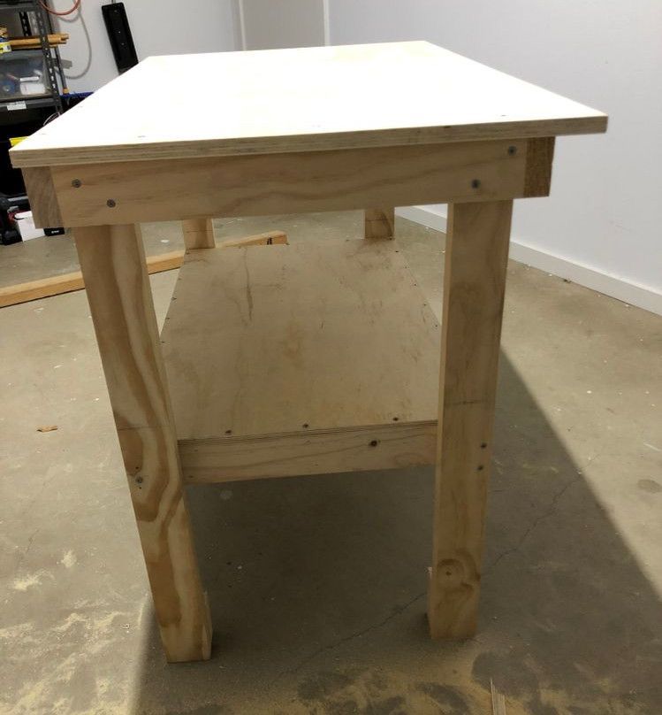 Compact mobile workbench on castors Bunnings Workshop community