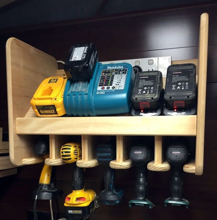 Cordless drill charging station