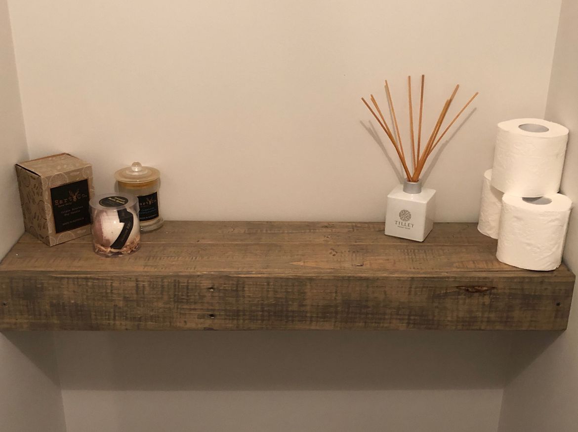 Pallet wood deals floating shelves